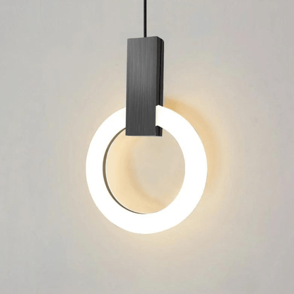Nordische LED-Hängelampe aus Holz, kreisförmig