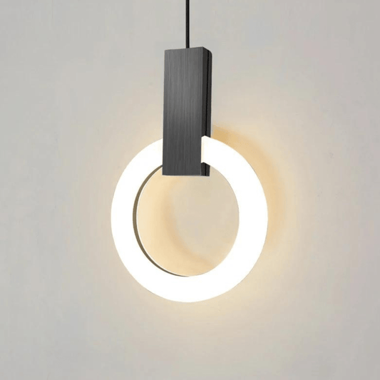 Nordische LED-Hängelampe aus Holz, kreisförmig