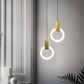 Nordische LED-Hängelampe aus Holz, kreisförmig