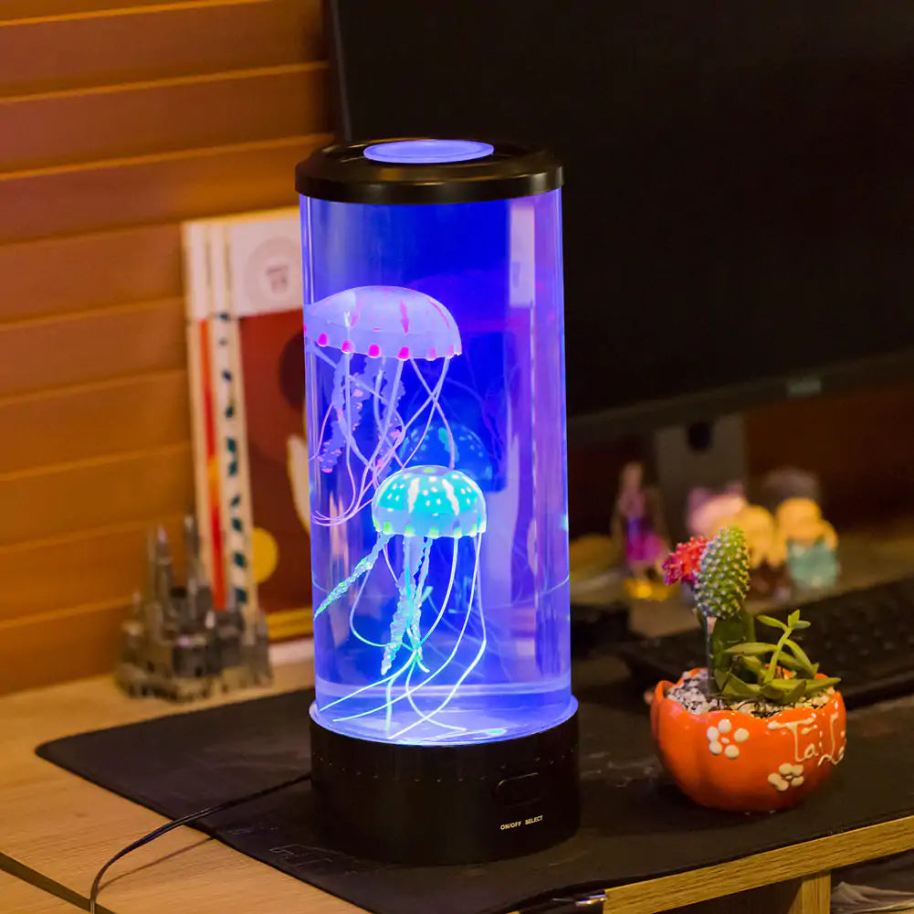 Lustige und entspannende LED-Quallenlampe für Kinder