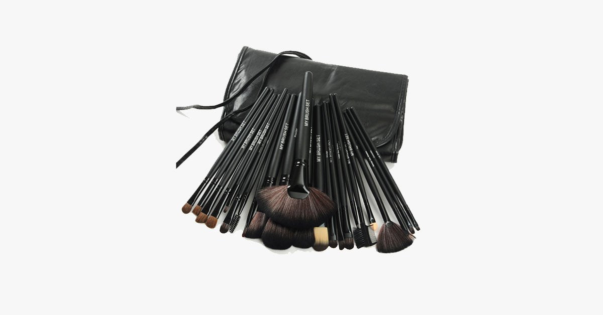 Frendorf | 24-teiliges Jet Black Make-Up-Pinselset
