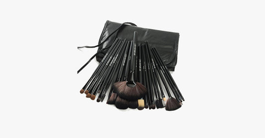 Frendorf | 24-teiliges Jet Black Make-Up-Pinselset