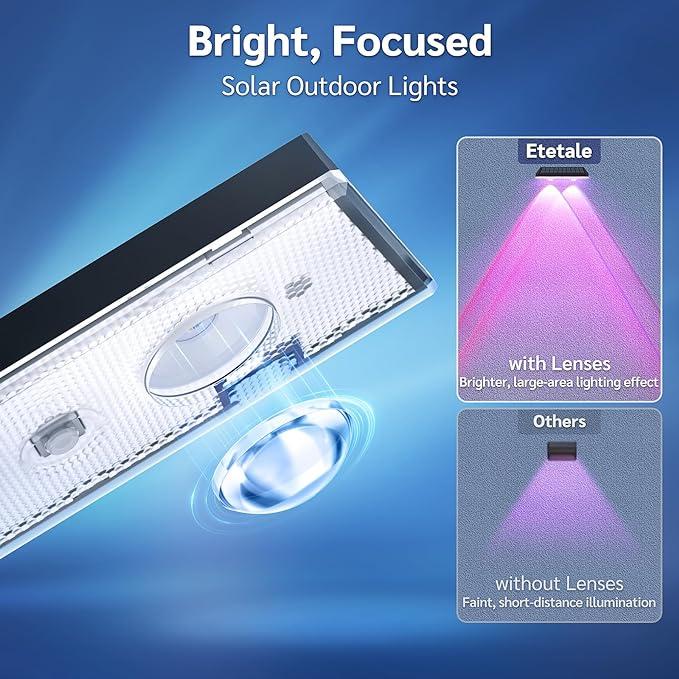 Solarzaunlichter Außen warmweiß & RGB wechselnde Solar Decklichter, LED Solarlichter für Außen Wand Geländer Terrasse Treppe Schritt Garten Hinterhof