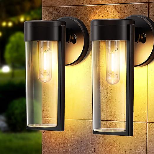 Solar-Wandleuchten Solarbetriebene Decklichter, Automatisches Ein/Aus Wasserdichte Solar-Außenlichter Wandmontage Solar-Dekorationslichter für Wandzaun Patio-Pfosten Garten Veranda