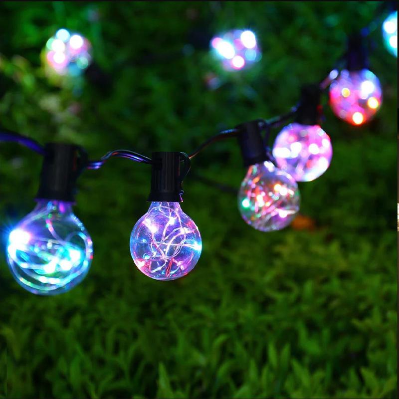 LED Außen-Lichterkette 35 FT G40 Patio-Lichterkette Verlinkbar Dimmbar Wasserdicht Dekorative Beleuchtung mit Fernbedienung für Garten Hochzeitsfeier Dekorationen