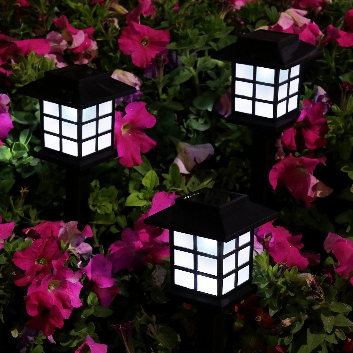 LED Solar Außen Gartenlichter - Wasserdichte Weglichter für Garten, Hof, Terrasse