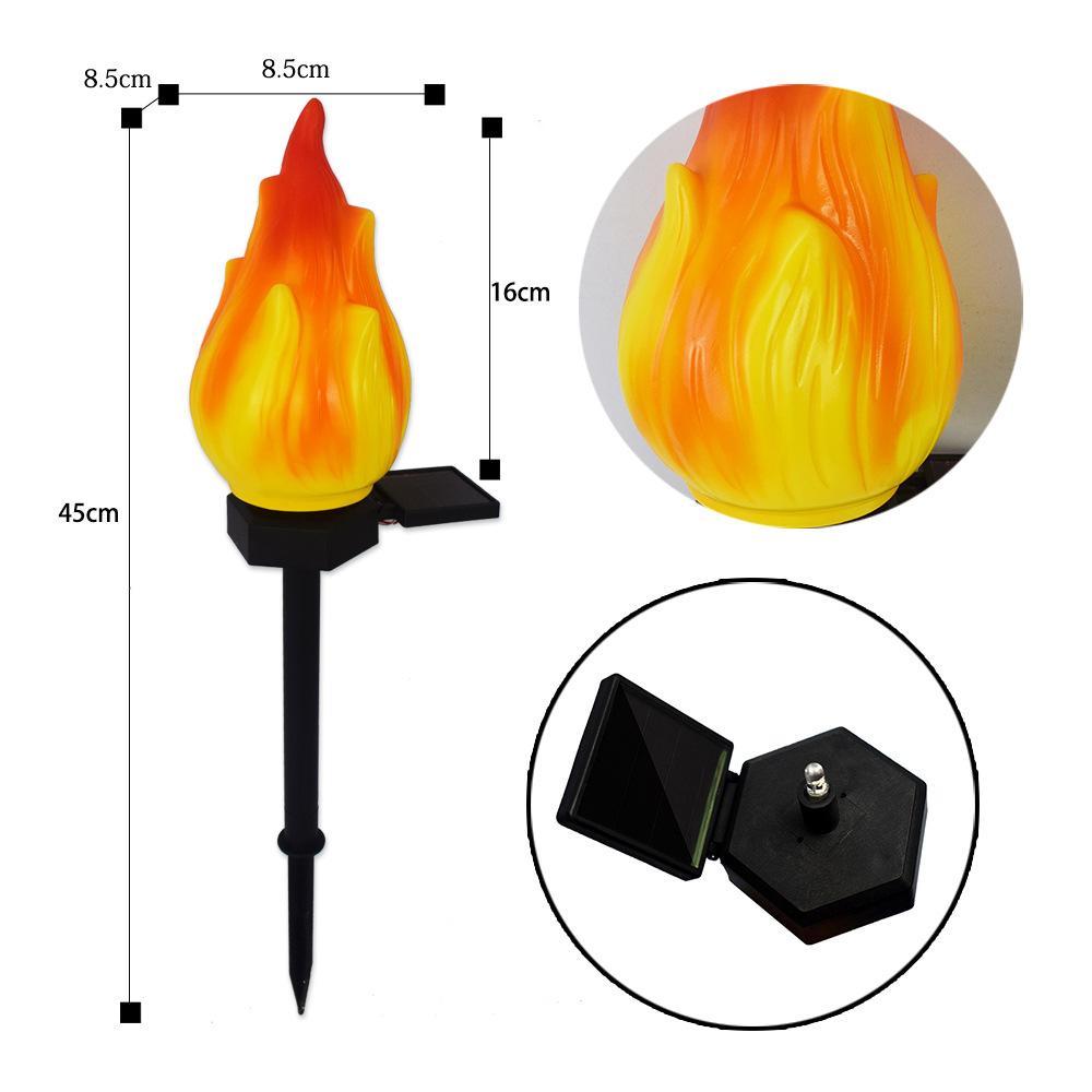 Solar-Außenlichter mit flackernder Flamme, Solarlichter für außen, wasserdichte LED-Flammenfackeln, Solar-Außenlichter für Camping Garten Landschaft Patio Weg Außendekoration