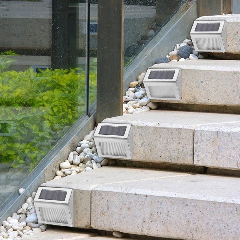 Solar-Stufenlichter Außen wasserdicht Treppenlicht Hinterhof Dekoration für Garten Terrasse Hof Veranda Treppe Gehweg