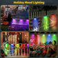 Solarzaunlichter Außeneigenwandlichter Wasserdicht IP65, Warmweiß & RGB 8 spezifische feste Farben für Zaun Wand Schritt Deck Patio