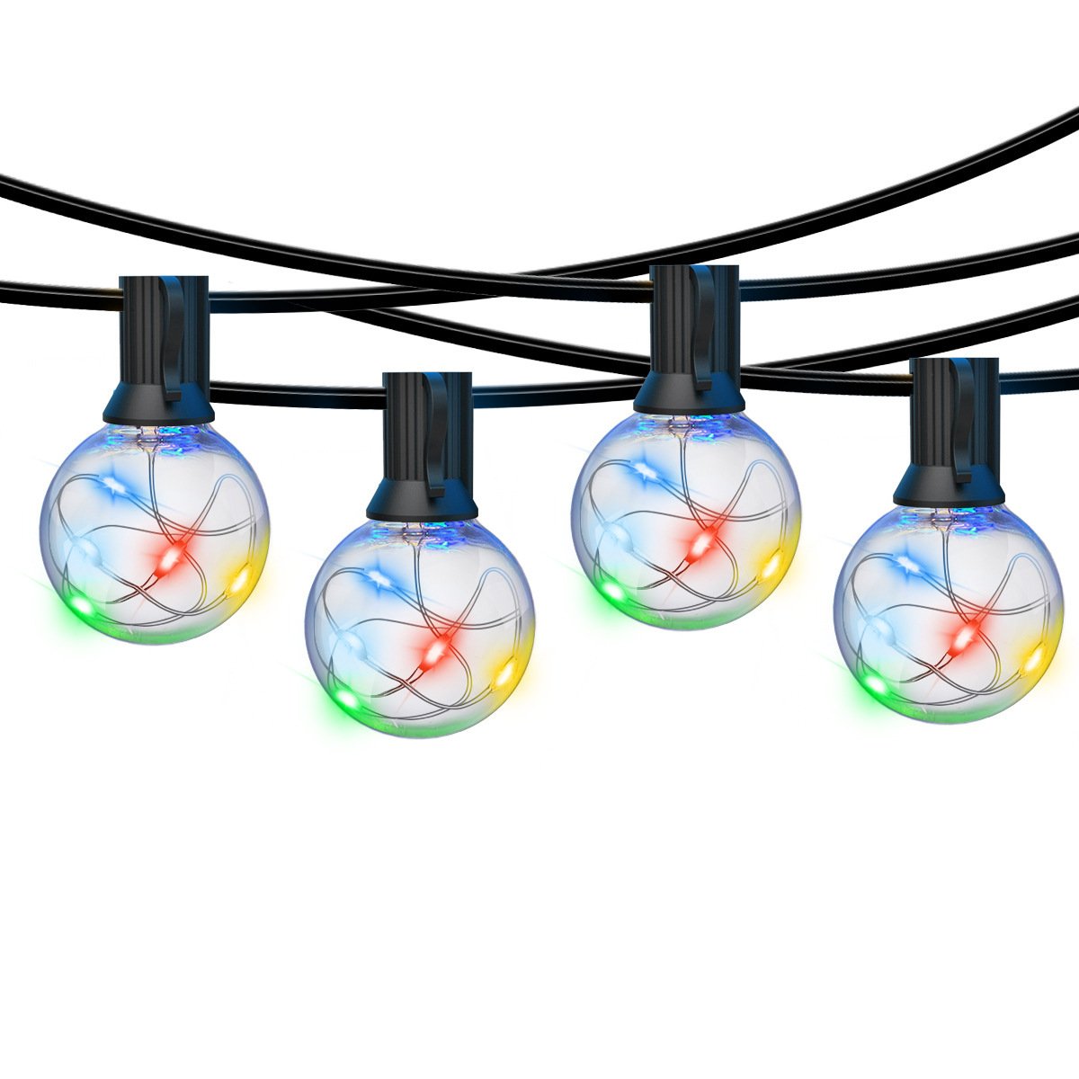 LED Außen-Lichterkette 35 FT G40 Patio-Lichterkette Verlinkbar Dimmbar Wasserdicht Dekorative Beleuchtung mit Fernbedienung für Garten Hochzeitsfeier Dekorationen