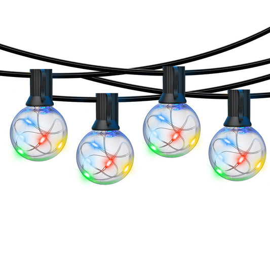 LED Außen-Lichterkette 35 FT G40 Patio-Lichterkette Verlinkbar Dimmbar Wasserdicht Dekorative Beleuchtung mit Fernbedienung für Garten Hochzeitsfeier Dekorationen