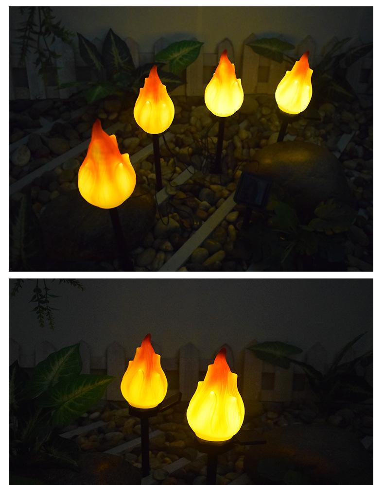 Solar-Außenlichter mit flackernder Flamme, Solarlichter für außen, wasserdichte LED-Flammenfackeln, Solar-Außenlichter für Camping Garten Landschaft Patio Weg Außendekoration