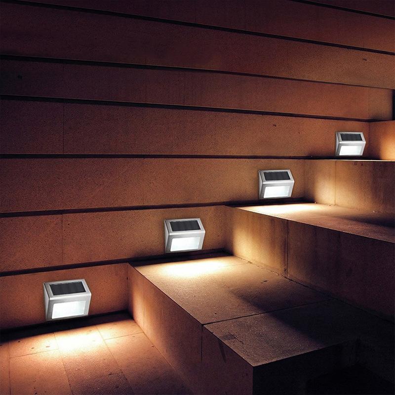 Solar-Stufenlichter Außen wasserdicht Treppenlicht Hinterhof Dekoration für Garten Terrasse Hof Veranda Treppe Gehweg