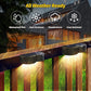 Solarzaunlichter Außeneigenwandlichter Wasserdicht IP65, Warmweiß & RGB 8 spezifische feste Farben für Zaun Wand Schritt Deck Patio