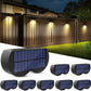 Solarzaunlichter Außeneigenwandlichter Wasserdicht IP65, Warmweiß & RGB 8 spezifische feste Farben für Zaun Wand Schritt Deck Patio
