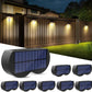 Solarzaunlichter Außeneigenwandlichter Wasserdicht IP65, Warmweiß & RGB 8 spezifische feste Farben für Zaun Wand Schritt Deck Patio