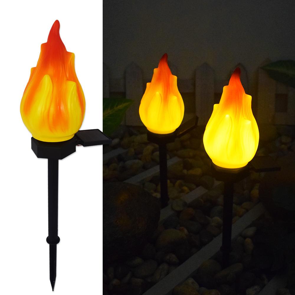 Solar-Außenlichter mit flackernder Flamme, Solarlichter für außen, wasserdichte LED-Flammenfackeln, Solar-Außenlichter für Camping Garten Landschaft Patio Weg Außendekoration