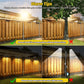 Solarzaunlichter Außeneigenwandlichter Wasserdicht IP65, Warmweiß & RGB 8 spezifische feste Farben für Zaun Wand Schritt Deck Patio