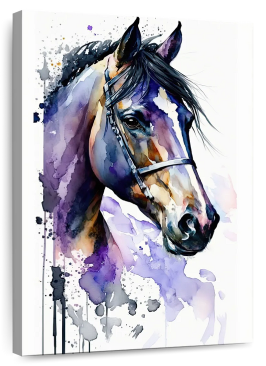 Frendorf | Lila Pferd Aquarell Wandkunst