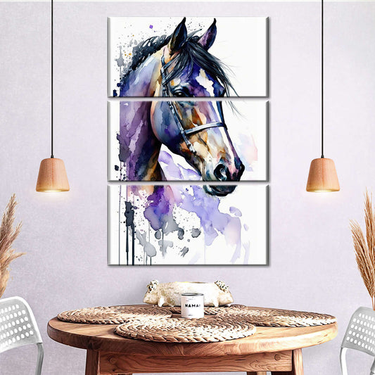 Frendorf | Lila Pferd Aquarell Wandkunst