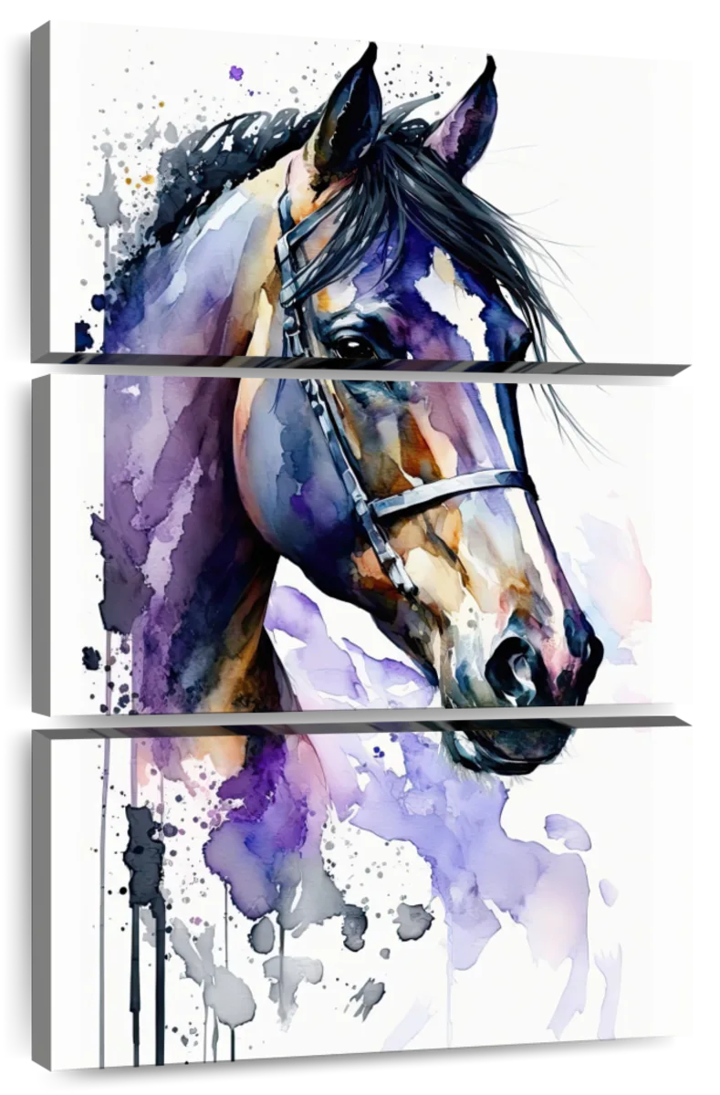 Frendorf | Lila Pferd Aquarell Wandkunst