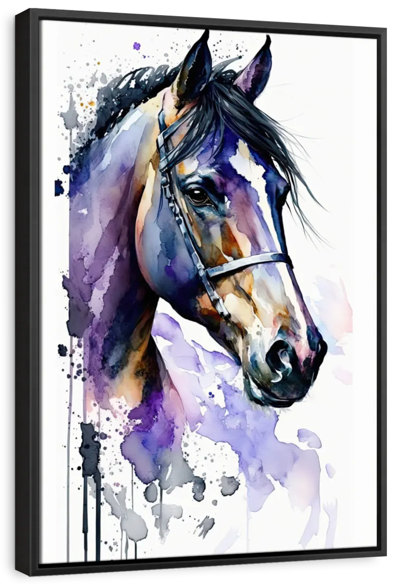 Frendorf | Lila Pferd Aquarell Wandkunst