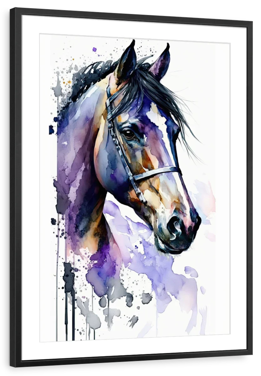 Frendorf | Lila Pferd Aquarell Wandkunst