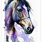 Frendorf | Lila Pferd Aquarell Wandkunst