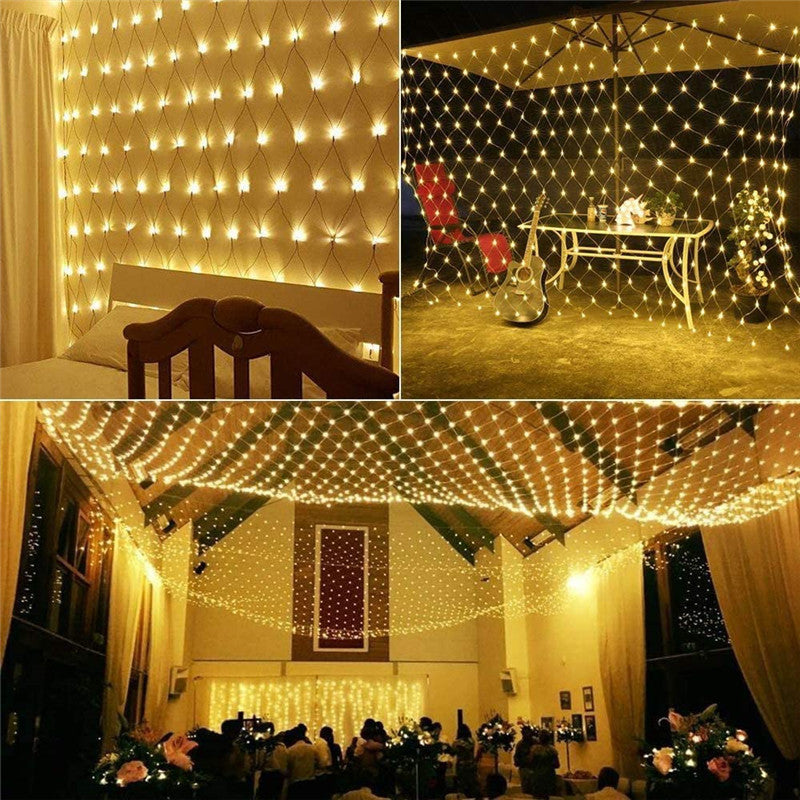 Lumora Solar LED-Netzlichter - 96 Warmweiße LEDs für festliche Außen dekor