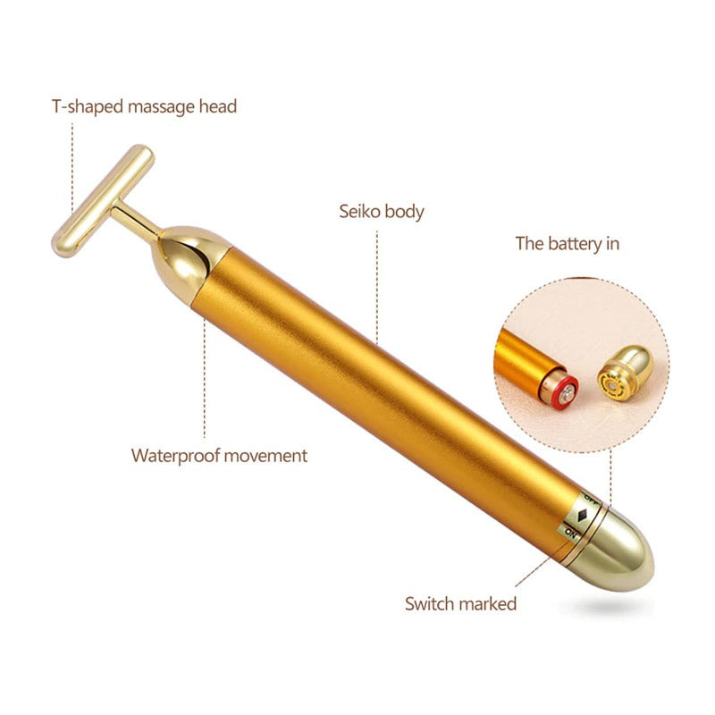 Energy 24K Gold T Beauty Bar Gesichtsroller-Massagegerät