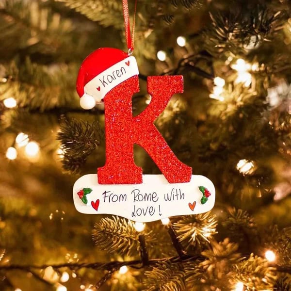 Frendorf | Personalisierte Weihnachts 24 Buchstaben Ornamente