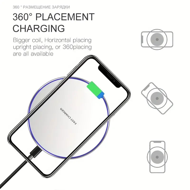 Frendorf | 30W DRAHTLOSE SCHNELLLADEGERÄT FÜR IPHONE & ANDERE GERÄTE | INDUKTIONSLADEPAD