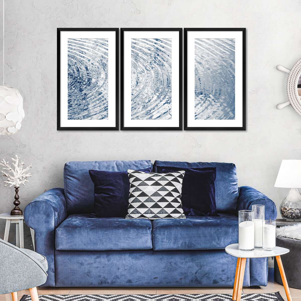 Frendorf | Ripples Indigo II Wandkunst