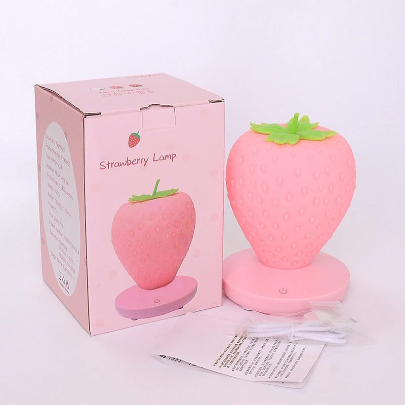 Frendorf | BerryGlow Kawaii Erdbeere Nachtlicht | LED Lampe | Stimmungsvolles Deko-Nachtlicht