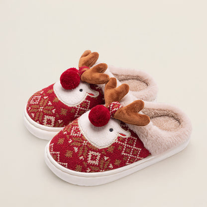 Frendorf | Süße Weihnachts Pantoffeln mit Rentierdesign und rutschfester Sohle!