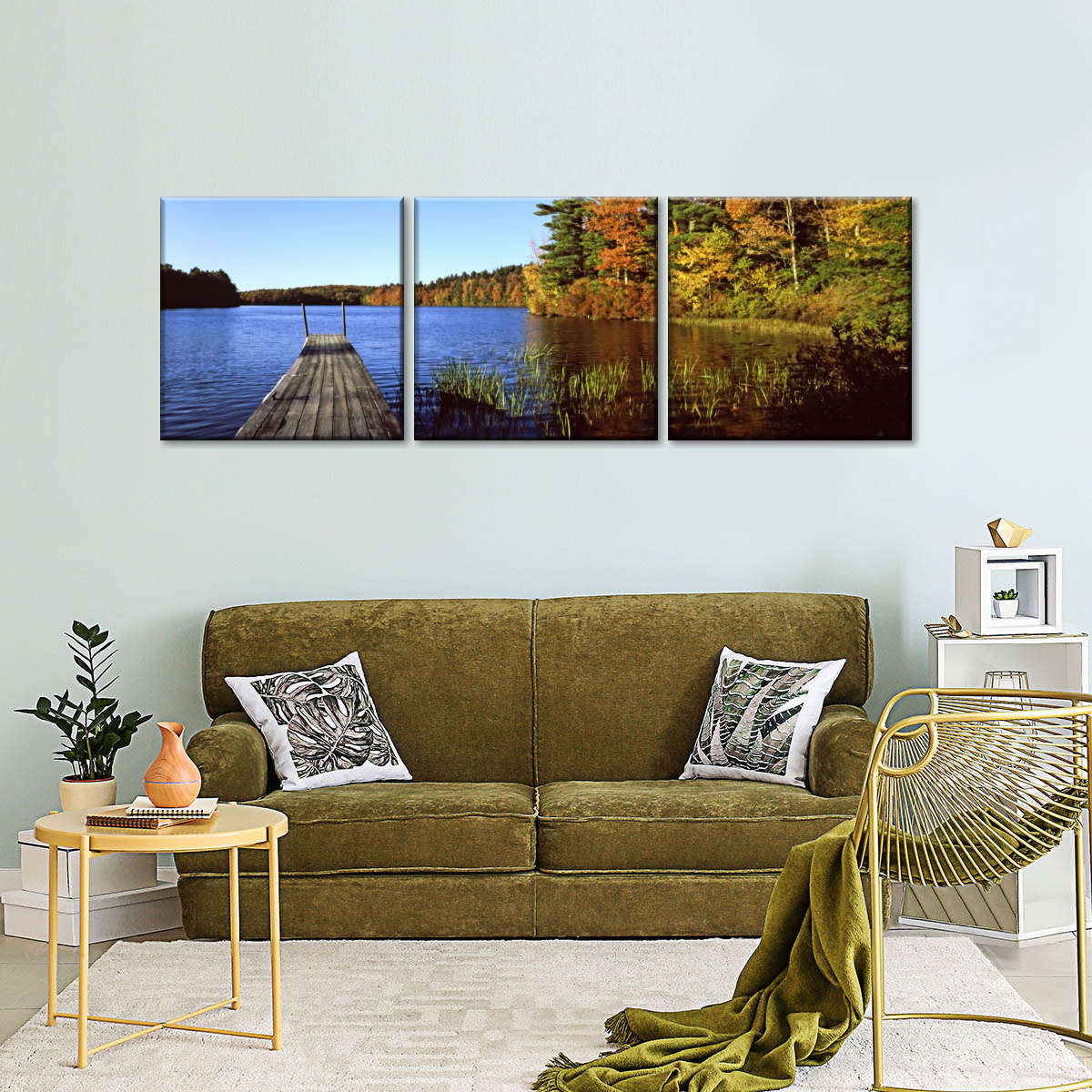 Frendorf | Herbstfarben entlang eines New England Sees Wandkunst