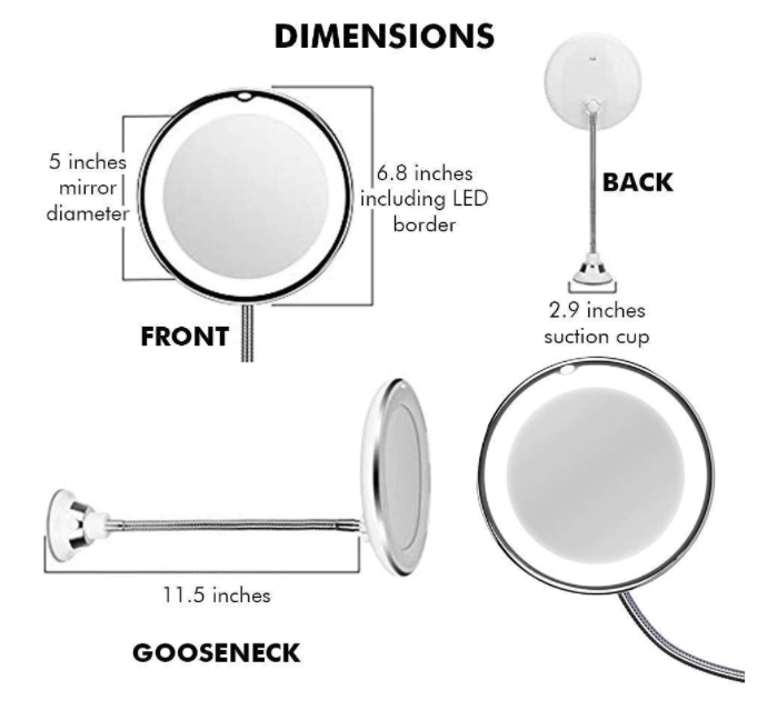 Frendorf | 10x Zoom LED Make-up Spiegel