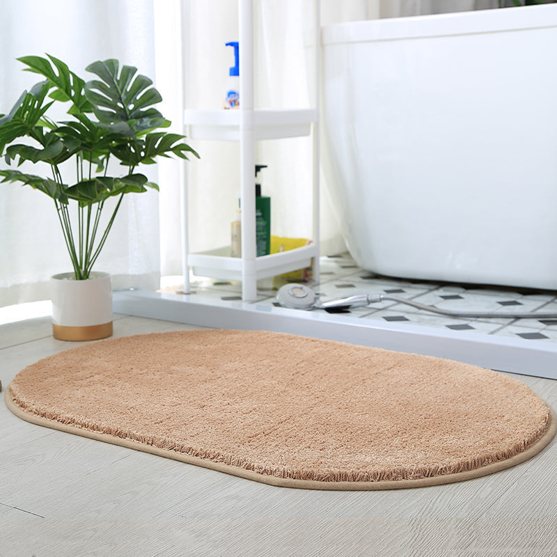 Feblilac Halbrund Solid Gold Gepolsterte Badematte, Mehrere Größen Weiches Plüsch Wasser-Absorbierend, Rutschfeste Toilettamatte, Weicher Dicke Badezimmerteppich, Reine Badezimmermatten, Einfache Beste Baderugs, Heiße Duschmatte Rutschfest, Toilettenmatte