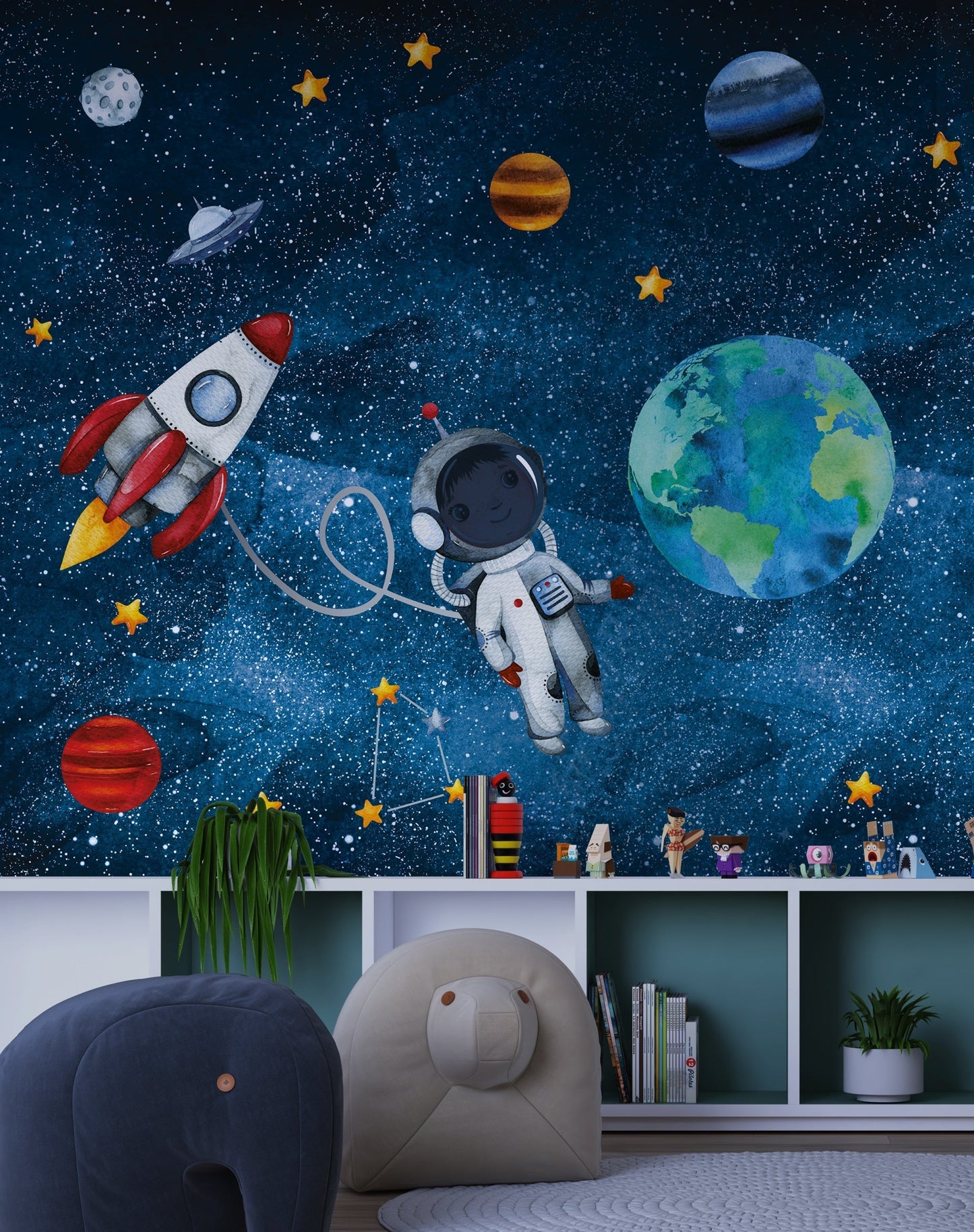 Tapete Wandbild: Entdecke den Raum mit Astronaut