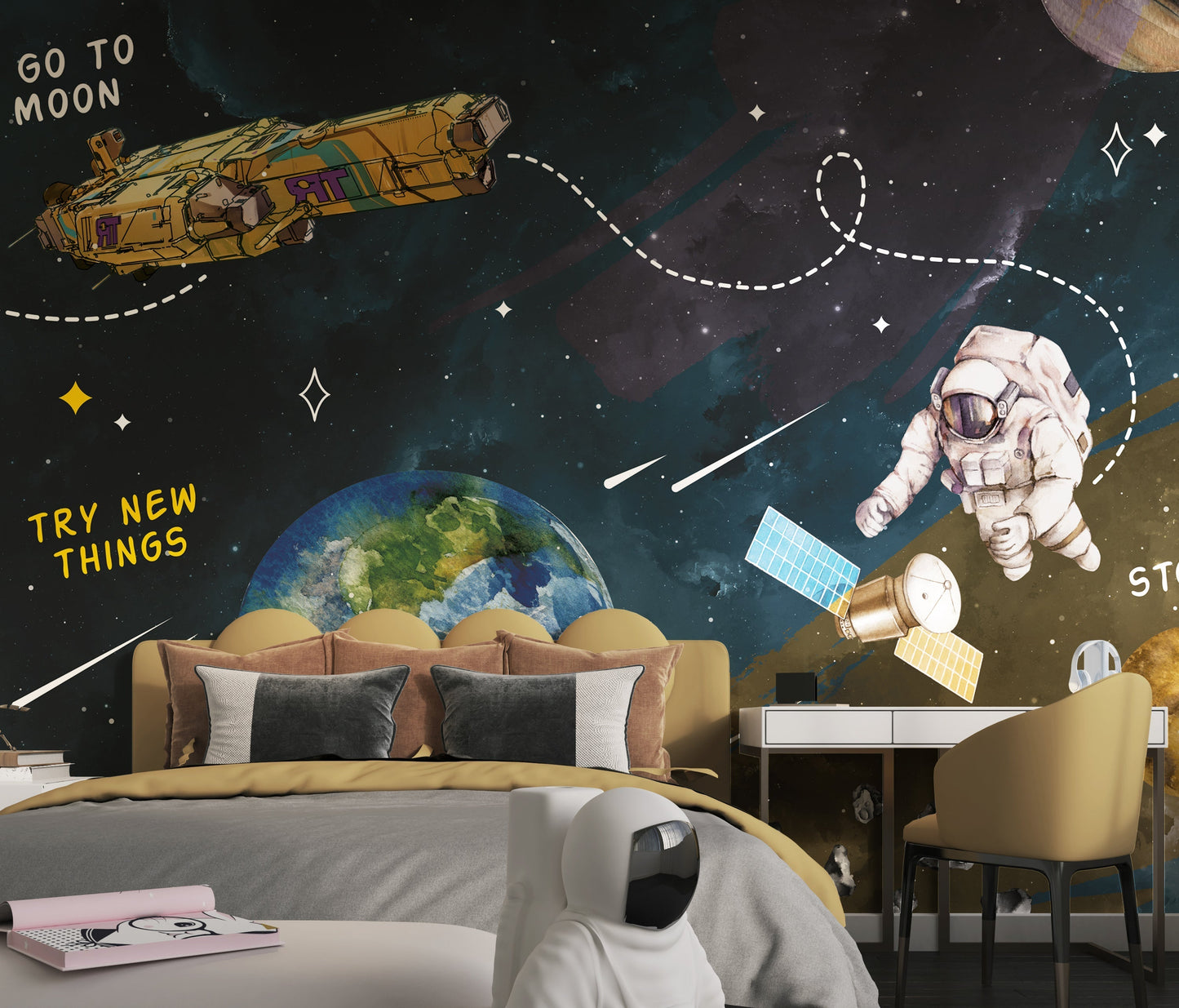 Kinderzimmer Tapete Wandbild für das ultimative Zitat-Mond-Thema