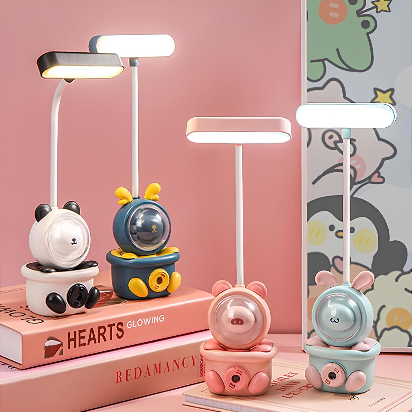 Frendorf | Kinder - Kabellampe mit buntem LED-Licht für den Tisch