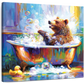 Frendorf | Glücklicher Bär in Badewanne Wandkunst