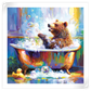 Frendorf | Glücklicher Bär in Badewanne Wandkunst