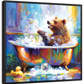 Frendorf | Glücklicher Bär in Badewanne Wandkunst