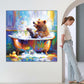Frendorf | Glücklicher Bär in Badewanne Wandkunst