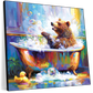 Frendorf | Glücklicher Bär in Badewanne Wandkunst