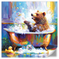 Frendorf | Glücklicher Bär in Badewanne Wandkunst