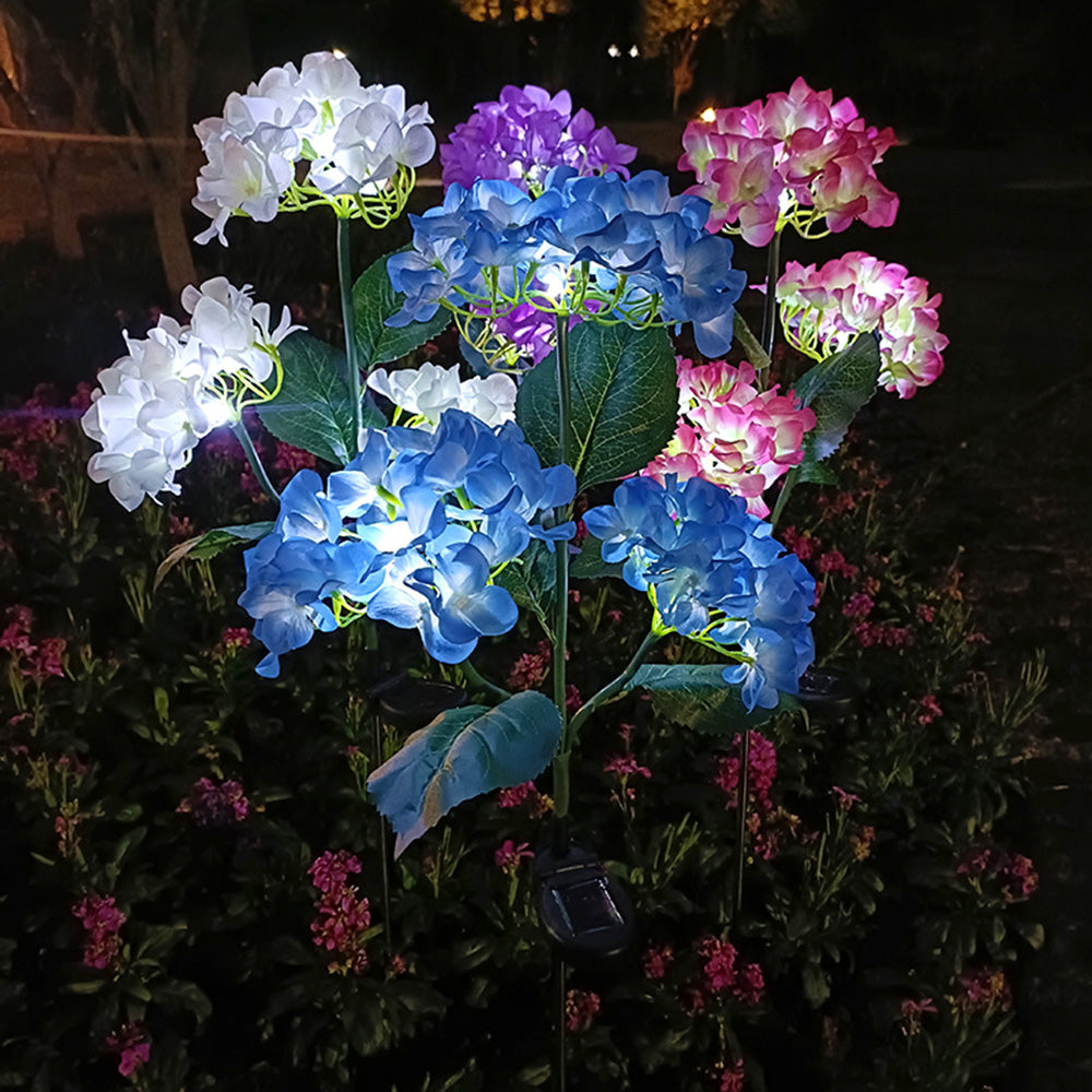 Royaleva Solar-Hortensien-Gartenlichter - Lebendige LED-Blumenstecker für die Außendekoration