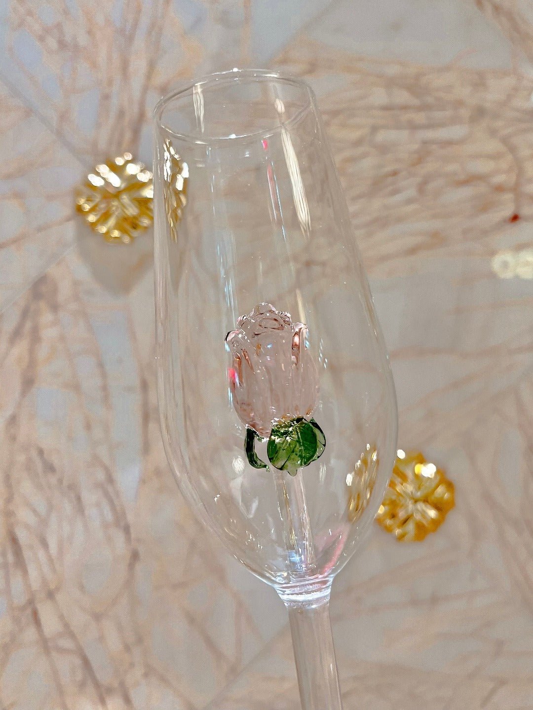 La Vie En Rose | Champagnerglas - Handgefertigt
