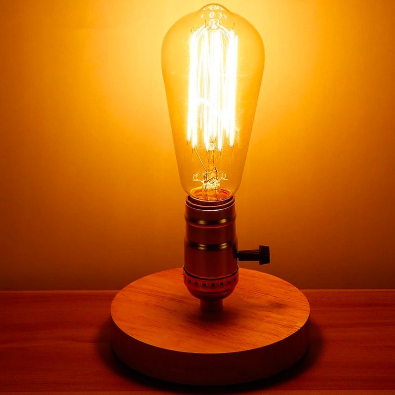 Edison-Tischlampe aus Holz